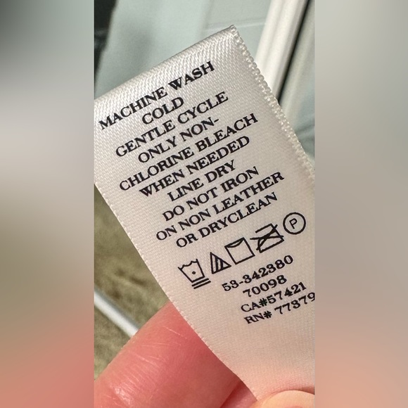 ❌SOLD❌Ann Taylor Trench Coat with Faux Leather Sleeves Small - Picture 16 of 17